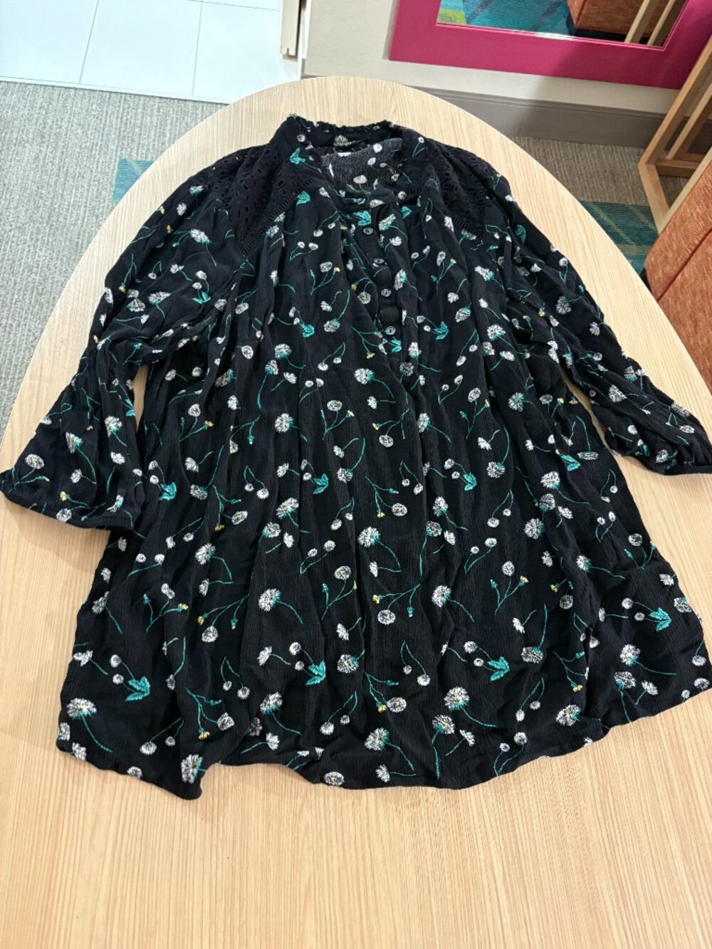 Torrid Crinkle Gauze Bishop Sleeve Button Front Top Torrid Size 2 US Size 2X